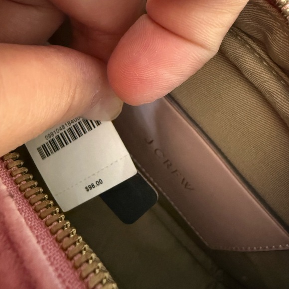 NWT! J Crew blush velvet Bag. - Picture 4 of 6